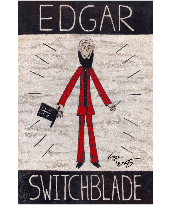 Edgar Switchblade Folk Art Print