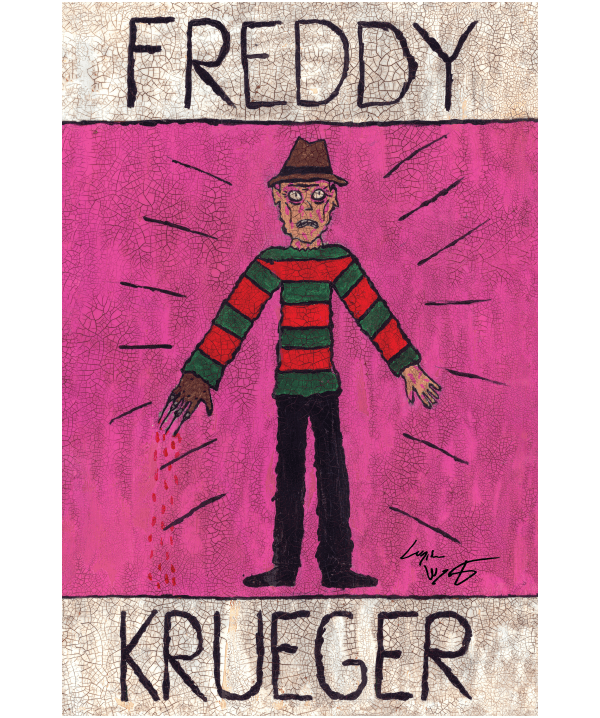 Freddy Krueger Folk Art Print