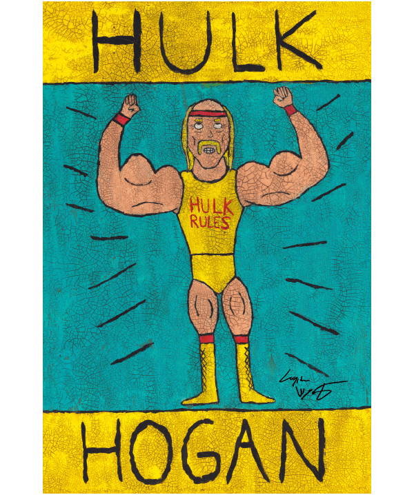 Hulk Hogan Folk Art Print